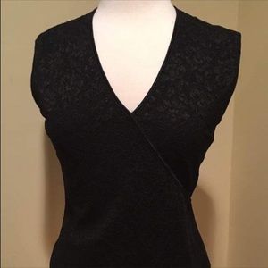 Ann Taylor Black floral Lace Blouse Women’s Sz M